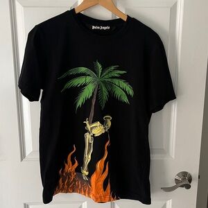 Palm Angels Burning Skeleton Firestarter T-Shirt EUC Large